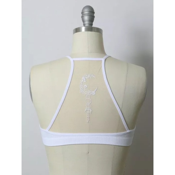White Crescent Moon Dream Catcher Boho Bralette - Picture 5 of 7